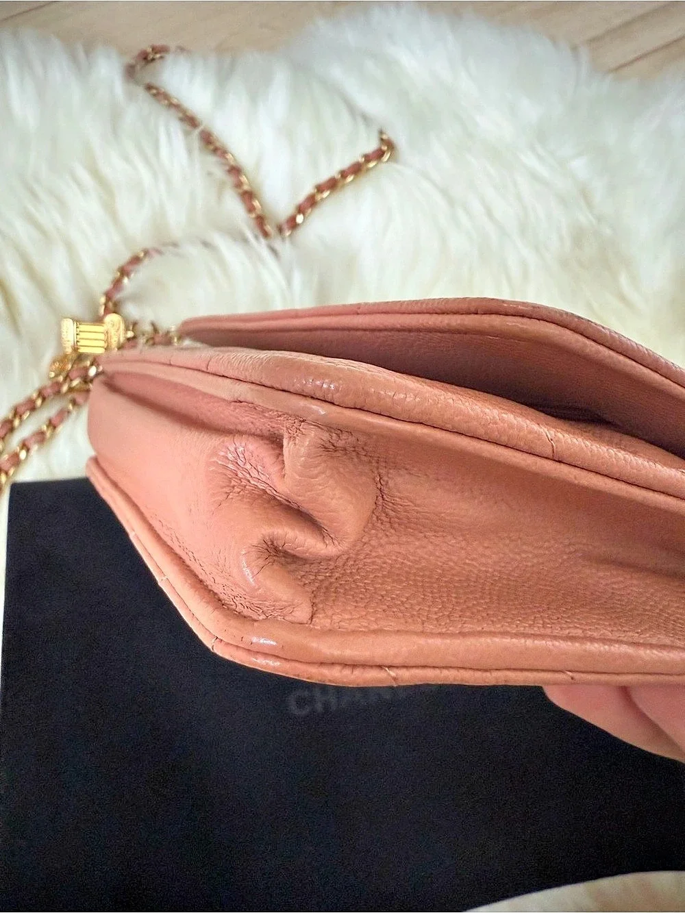 Chanel Ancient Greek Charm Wallet on Chain Chevron Caviar